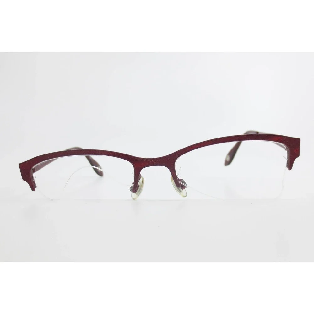 Fysh UK 3529 681 Burgundy Cat Eye Semi-Rimless Eyeglasses Frames 51-18-140